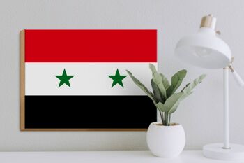 Panneau en bois drapeau de la Syrie 40x30cm Drapeau de la Syrie panneau décoratif en bois 3