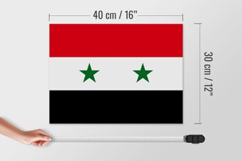 Panneau en bois drapeau de la Syrie 40x30cm Drapeau de la Syrie panneau décoratif en bois 4
