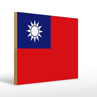 Letrero de madera bandera China 40x30cm Bandera de Taiwán letrero decorativo de madera