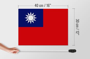 Panneau en bois drapeau Chine 40x30cm Drapeau de Taiwan panneau décoratif en bois 4