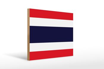 Panneau en bois drapeau de Thaïlande 40x30cm Drapeau de Thaïlande panneau décoratif 1