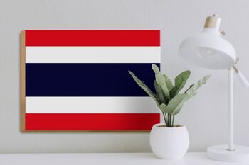 Panneau en bois drapeau de Thaïlande 40x30cm Drapeau de Thaïlande panneau décoratif 3