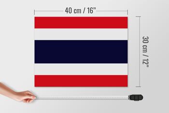 Panneau en bois drapeau de Thaïlande 40x30cm Drapeau de Thaïlande panneau décoratif 4