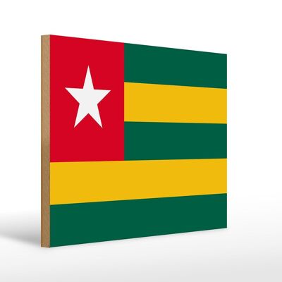 Holzschild Flagge Togos 40x30cm Flag of Togo Deko Schild