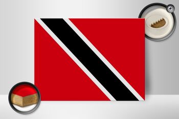 Panneau en bois drapeau de Trinité-et-Tobago, 40x30cm, panneau décoratif 2