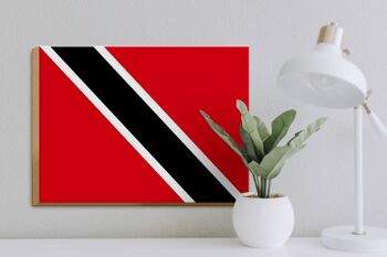 Panneau en bois drapeau de Trinité-et-Tobago, 40x30cm, panneau décoratif 3