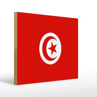 Holzschild Flagge Tunesiens 40x30cm Flag of Tunisia Deko Schild