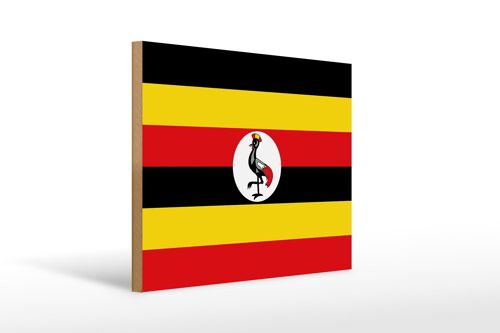Holzschild Flagge Ugandas 40x30cm Flag of Uganda Holz Deko Schild
