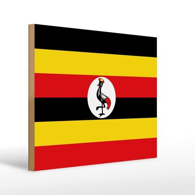 Holzschild Flagge Ugandas 40x30cm Flag of Uganda Holz Deko Schild