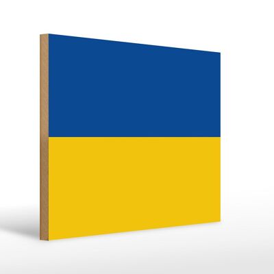 Letrero de madera bandera Ucrania 40x30cm Bandera de Ucrania letrero decorativo de madera