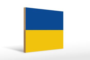 Panneau en bois drapeau Ukraine 40x30cm Drapeau de l'Ukraine panneau décoratif en bois 1
