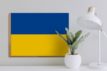 Panneau en bois drapeau Ukraine 40x30cm Drapeau de l'Ukraine panneau décoratif en bois 3