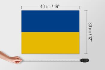 Panneau en bois drapeau Ukraine 40x30cm Drapeau de l'Ukraine panneau décoratif en bois 4
