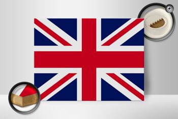 Panneau en bois drapeau Union Jack 40x30cm drapeau Royaume-Uni signe 2