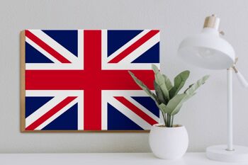 Panneau en bois drapeau Union Jack 40x30cm drapeau Royaume-Uni signe 3