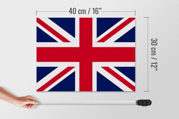 Panneau en bois drapeau Union Jack 40x30cm drapeau Royaume-Uni signe 4