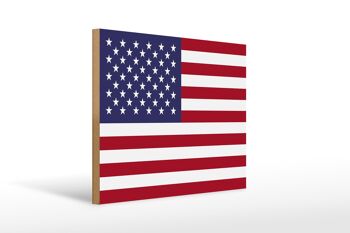 Panneau en bois drapeau États-Unis 40x30cm Panneau États-Unis 1