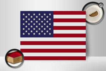 Panneau en bois drapeau États-Unis 40x30cm Panneau États-Unis 2