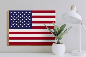 Panneau en bois drapeau États-Unis 40x30cm Panneau États-Unis 3