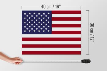 Panneau en bois drapeau États-Unis 40x30cm Panneau États-Unis 4