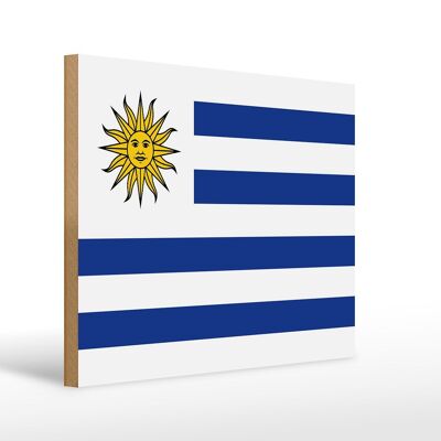 Letrero de madera Bandera de Uruguay 40x30cm Bandera de Uruguay Letrero decorativo de madera