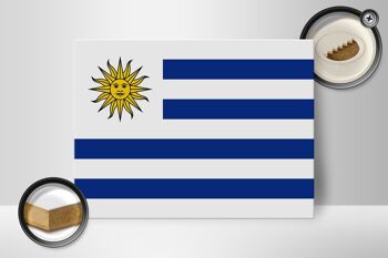 Panneau en bois drapeau de l'Uruguay 40x30cm Drapeau de l'Uruguay panneau décoratif en bois 2