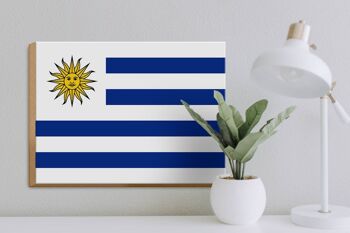 Panneau en bois drapeau de l'Uruguay 40x30cm Drapeau de l'Uruguay panneau décoratif en bois 3
