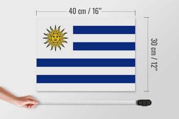 Panneau en bois drapeau de l'Uruguay 40x30cm Drapeau de l'Uruguay panneau décoratif en bois 4