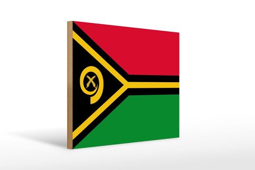 Holzschild Flagge Vanuatus 40x30cm Flag of Vanuatu Holz Deko Schild