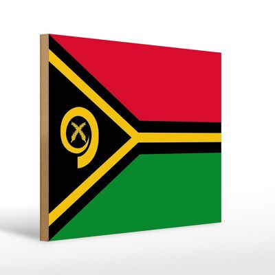 Holzschild Flagge Vanuatus 40x30cm Flag of Vanuatu Holz Deko Schild