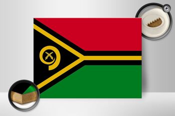 Panneau en bois drapeau du Vanuatu 40x30cm Drapeau du Vanuatu panneau décoratif en bois 2