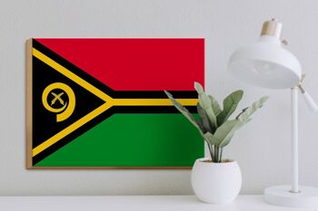 Panneau en bois drapeau du Vanuatu 40x30cm Drapeau du Vanuatu panneau décoratif en bois 3