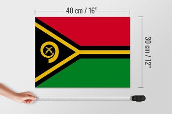 Panneau en bois drapeau du Vanuatu 40x30cm Drapeau du Vanuatu panneau décoratif en bois 4