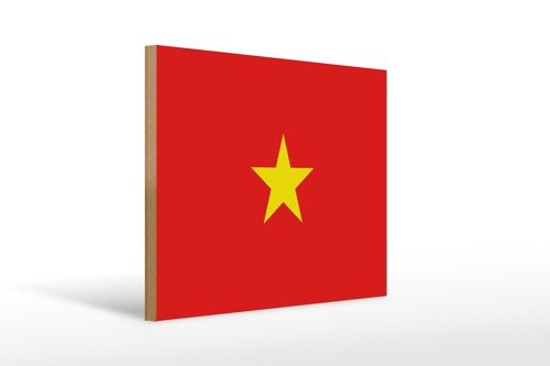 Holzschild Flagge Vietnams 40x30cm Flag of Vietnam Holz Deko Schild