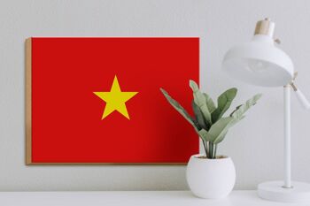 Panneau en bois drapeau du Vietnam 40x30cm Drapeau du Vietnam panneau décoratif en bois 3