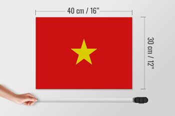 Panneau en bois drapeau du Vietnam 40x30cm Drapeau du Vietnam panneau décoratif en bois 4