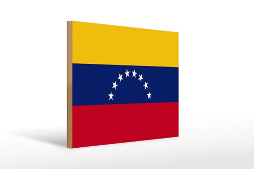 Holzschild Flagge Venezuelas 40x30cm Flag of Venezuela Deko Schild
