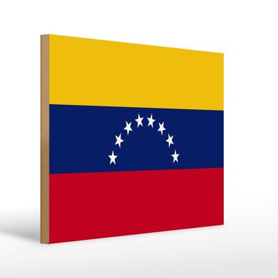 Letrero de madera Bandera de Venezuela 40x30cm Letrero decorativo Bandera de Venezuela