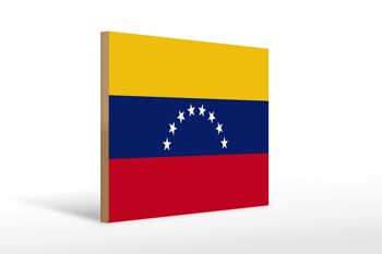 Panneau en bois drapeau du Venezuela 40x30cm Drapeau du Venezuela panneau décoratif 1
