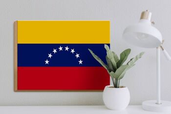 Panneau en bois drapeau du Venezuela 40x30cm Drapeau du Venezuela panneau décoratif 3