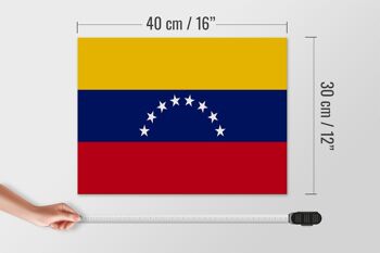 Panneau en bois drapeau du Venezuela 40x30cm Drapeau du Venezuela panneau décoratif 4