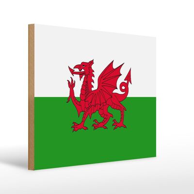 Cartello in legno bandiera del Galles 40x30 cm Insegna decorativa bandiera del Galles