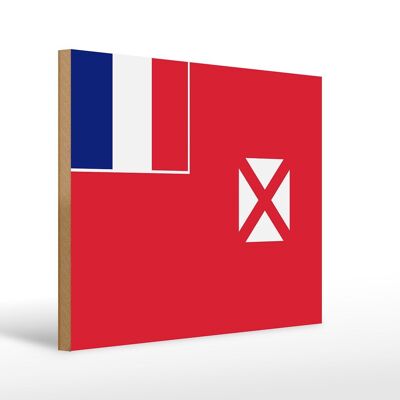 Holzschild Flagge Wallis und Futuna 40x30cm Flag of Wallis Schild