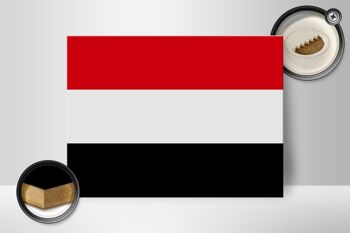 Panneau en bois drapeau Yémen 40x30cm Drapeau du Yémen panneau décoratif 2