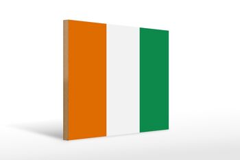 Panneau en bois drapeau Côte d'Ivoire 40x30cm Drapeau Panneau Côte d'Ivoire 1