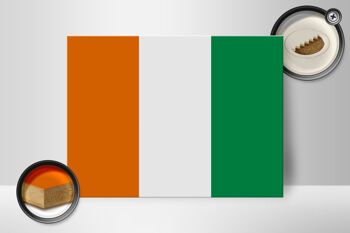 Panneau en bois drapeau Côte d'Ivoire 40x30cm Drapeau Panneau Côte d'Ivoire 2