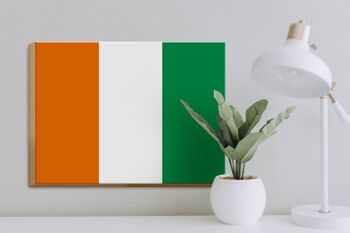 Panneau en bois drapeau Côte d'Ivoire 40x30cm Drapeau Panneau Côte d'Ivoire 3