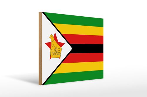 Holzschild Flagge Simbabwes 40x30cm Flag of Zimbabwe Deko Schild