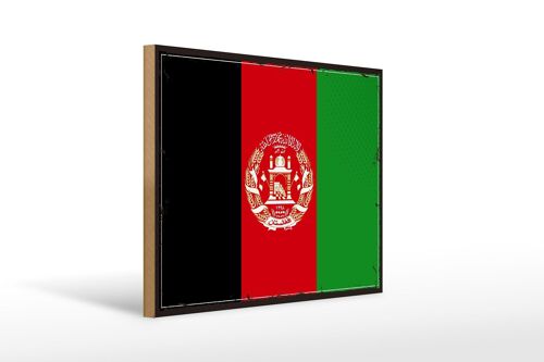 Holzschild Flagge Afghanistans 40x30cm Retro Afghanistan Schild