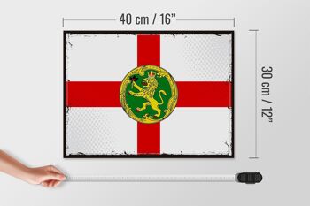 Panneau en bois drapeau Aurigny 40x30cm drapeau rétro panneau décoratif Aurigny 4